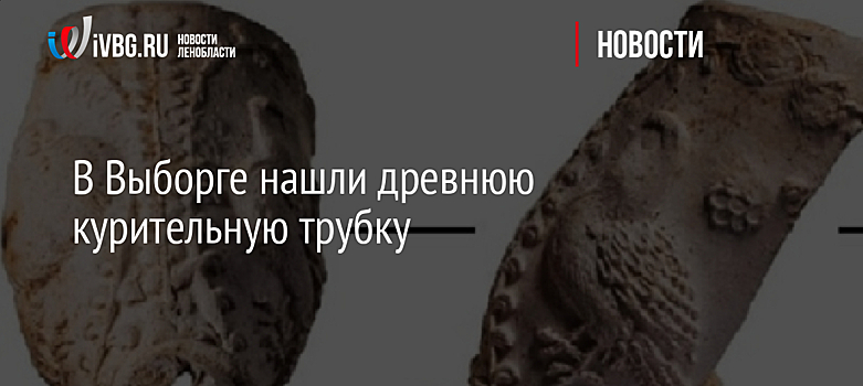 В Выборге нашли древнюю курительную трубку