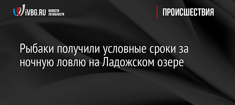 Рыбаки получили условные сроки за ночную ловлю на Ладожском озере