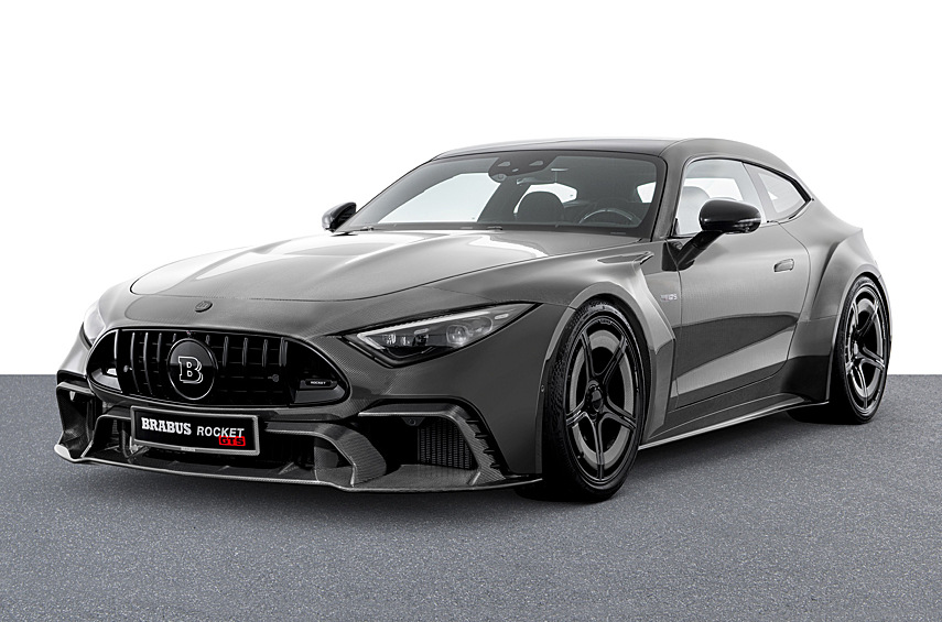 Brabus Rocket GTS. Немецкое ателье построило трёхдверный универсал на базе Mercedes-AMG SL в гибридном топовом исполнении E Performance. Кузов продули в аэротрубе, а у диффузора и заднего спойлера не только эстетическая функция: они создают необходимую прижимную силу. Устойчивость на скорости более 300 километров в час названа «выдающейся».