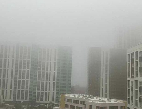 Густой туман окутал Новосибирск этим утром