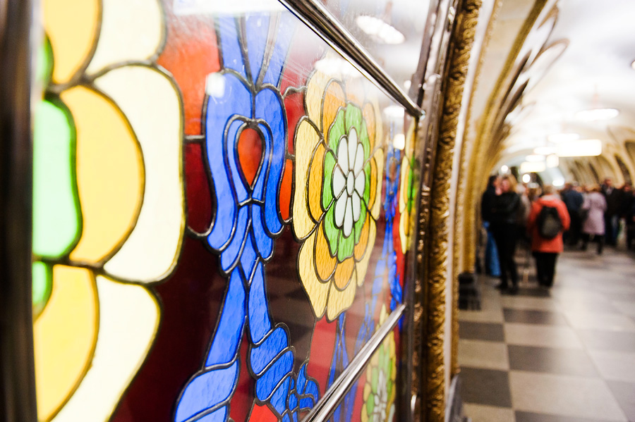 Станция метро Новослободская, Москва, Россия, Европа