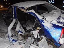 На трассе «Вятка» «Рено Логан» столкнулся с «Фольксвагеном»