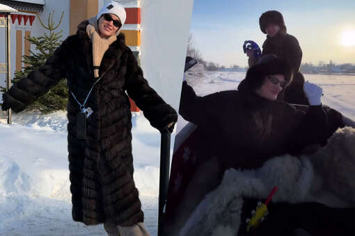 Телеведущая Ксения Бородина в шубе прокатилась на санях в Суздале