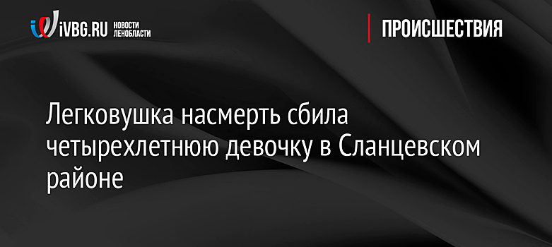 Легковушка насмерть сбила четырехлетнюю девочку в Сланцевском районе