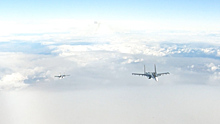 Экипажи самолётов морской авиации Балтийского флота отрабатывают дозаправку в воздухе