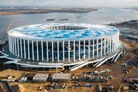 На стадионе к ЧМ в Нижнем Новгороде начали монтировать фасад