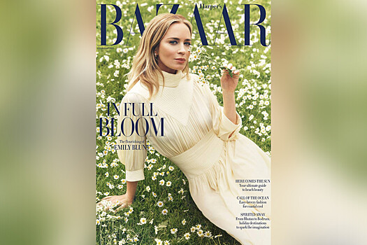 40-летняя Эмили Блант снялась в «платье невесты» для обложки глянца