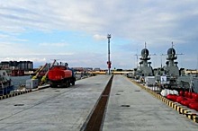 Четыре причала построили в новом пункте базирования Каспийской флотилии