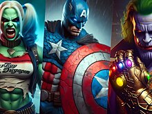 Нейросеть скрестила героев DC и Marvel: Человек-Грут, Чудо-вдова и Капитан Бэтмен