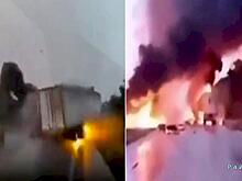 Столкновение грузовиков закончилось мощным взрывом в Мексике