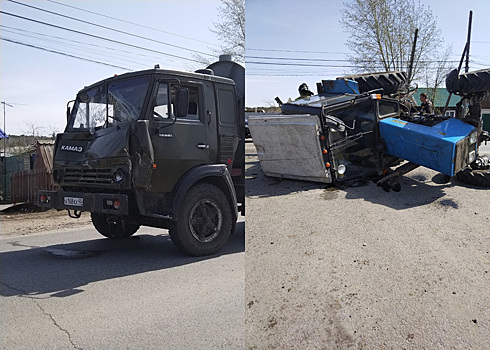 В Кургане водитель КамАЗа сбил трактор