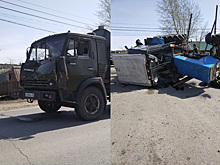 В Кургане водитель КамАЗа сбил трактор