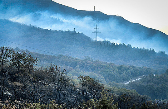 Площадь природного пожара под Геленджиком увеличилась до 12 гектаров