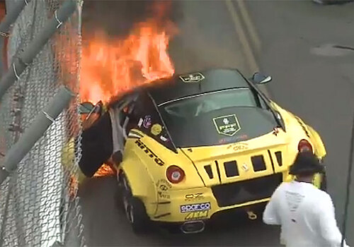 930-сильный дрифт-кар Ferrari сгорел в дебютной гонке