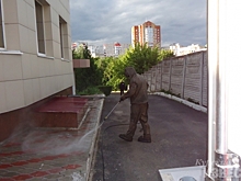 Курские спасатели продолжают дезинфицировать общественные пространства