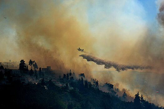 Тушение лесного пожара в окрестностях Иерусалима
