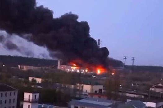 В сети опубликовали кадры пожара на Трипольской ТЭС в Киевской области