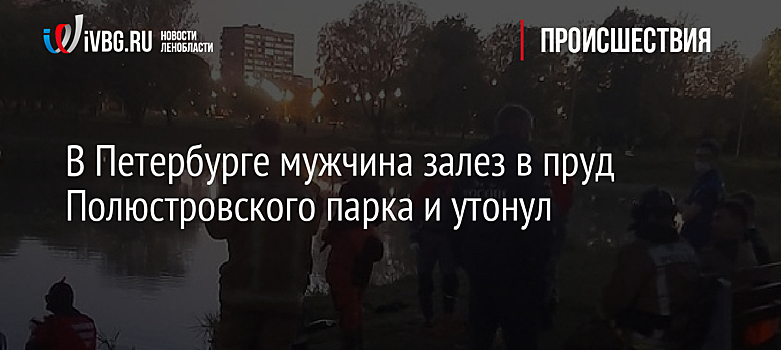 В Петербурге мужчина залез в пруд Полюстровского парка и утонул