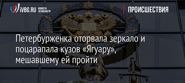 Петербурженка оторвала зеркало и поцарапала кузов «Ягуару», мешавшему ей пройти