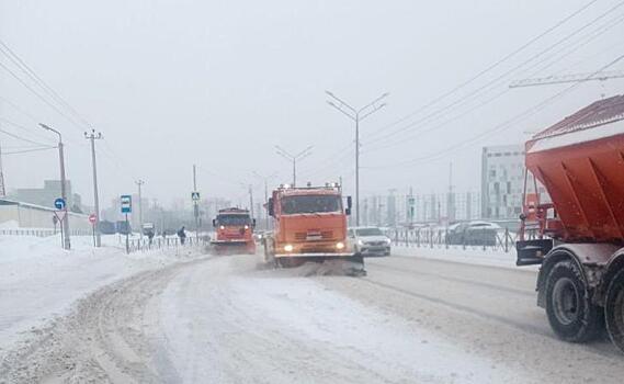 Курск от снега убирают 73 единицы техники