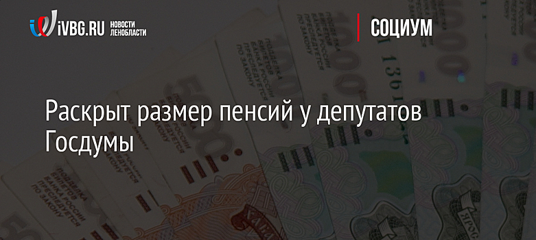 Раскрыт размер пенсий у депутатов Госдумы
