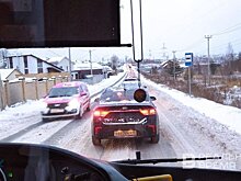 Пробка на выезде из Куюков растянулась на 8 км
