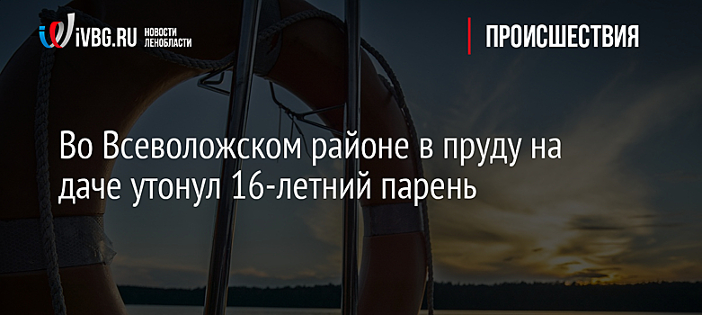 Во Всеволожском районе в пруду на даче утонул 16-летний парень