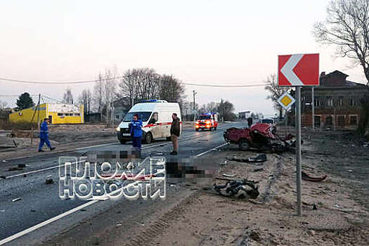 В Тверской области на видео попал лобовой таран легковушкой большегруза