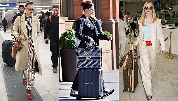 Чемоданы с именем, уютные пальто и каблуки: как путешествуют Белла Хадид, Ирина Шейк и другие модницы