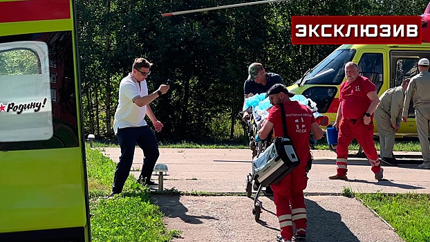 Пострадавшего при ДТП с поездом и автобусом доставили вертолетом в Петербург