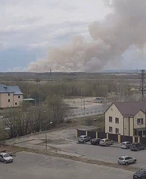 В ХМАО жители делятся фотографиями и видео природного пожара