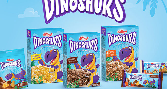 Печенье и готовые завтраки от нового бренда Kellogg’s Dinosaurs