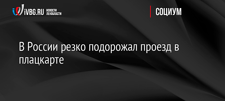 В России резко подорожал проезд в плацкарте
