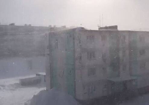 Российский населенный пункт занесло снегом