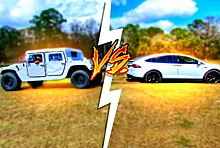 Видео: Hummer H1 и Ford F-450 сразились с Tesla в перетягивании каната