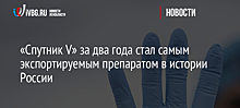 «Спутник V» за два года стал самым экспортируемым препаратом в истории России