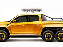В Сети опубликовали изображения шестиколесного пикапа Lamborghini Urus