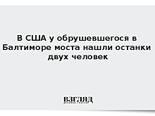 У обрушившегося в Балтиморе моста нашли тела двух человек