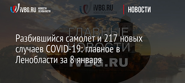 Разбившийся самолет и 217 новых случаев COVID-19: главное в Ленобласти за 8 января