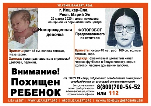 Похищенную из роддома девочку искали нижегородские волонтеры