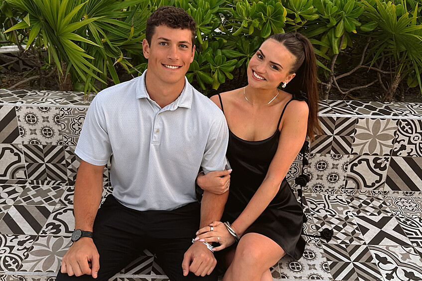 Будущая мисс США Одри Экерт со своим молодым человеком в мае 2025 года