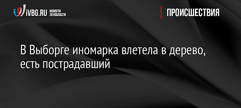 В Выборге иномарка влетела в дерево, есть пострадавший