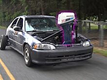 С мотором от лодки по суше: сумасшедший тюнинг Honda Civic