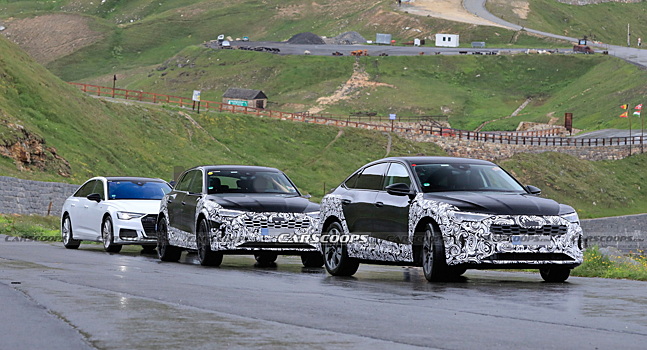 Audi e-tron и e-tron Sportback 2023 года сфотографировали в Альпах во время тестовых испытаний