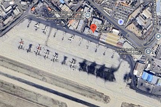 IRNA показало снимки Иранского аэропорта Мехрабад с уничтоженными самолетами
