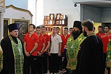 В храме Знамения в Кунцеве состоялся молебен с участием сборной России по гандболу