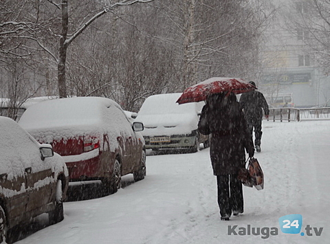 На выходных Калугу ожидают потепление и снегопады