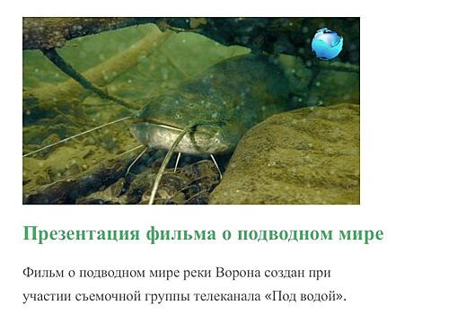 В Тамбовской области снят фильм о подводном мире реки Ворона