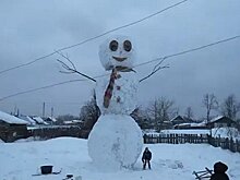 Школьники из Удмуртии слепили 10-метрового снеговика