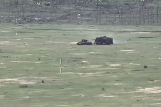 Опубликовано видео спасения танка "Царь-мангал", подорвавшегося на мине